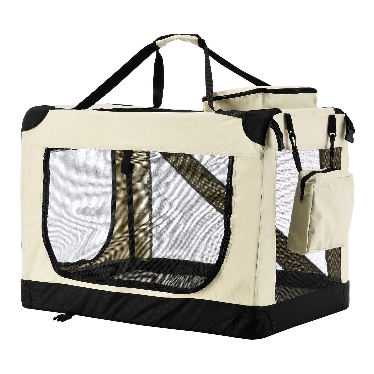 Hauptner Hundetransportbox (faltbar) - beige - Braun -