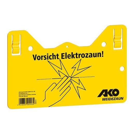 AKO Warnschild – Vorsicht Elektrozaun! - Gelb -