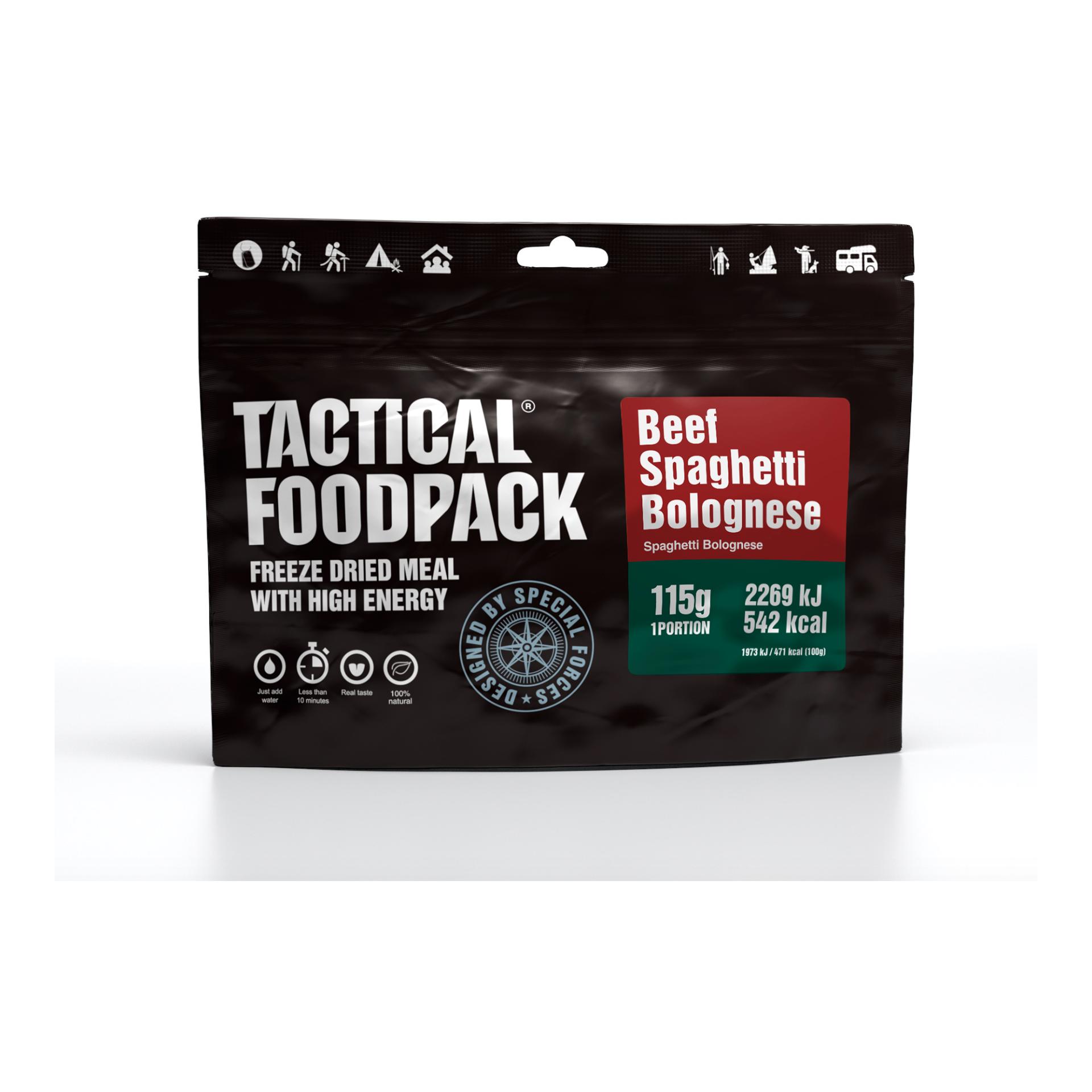 Tactical Foodpack Beef Spaghetti Bolognese - Schwarz -