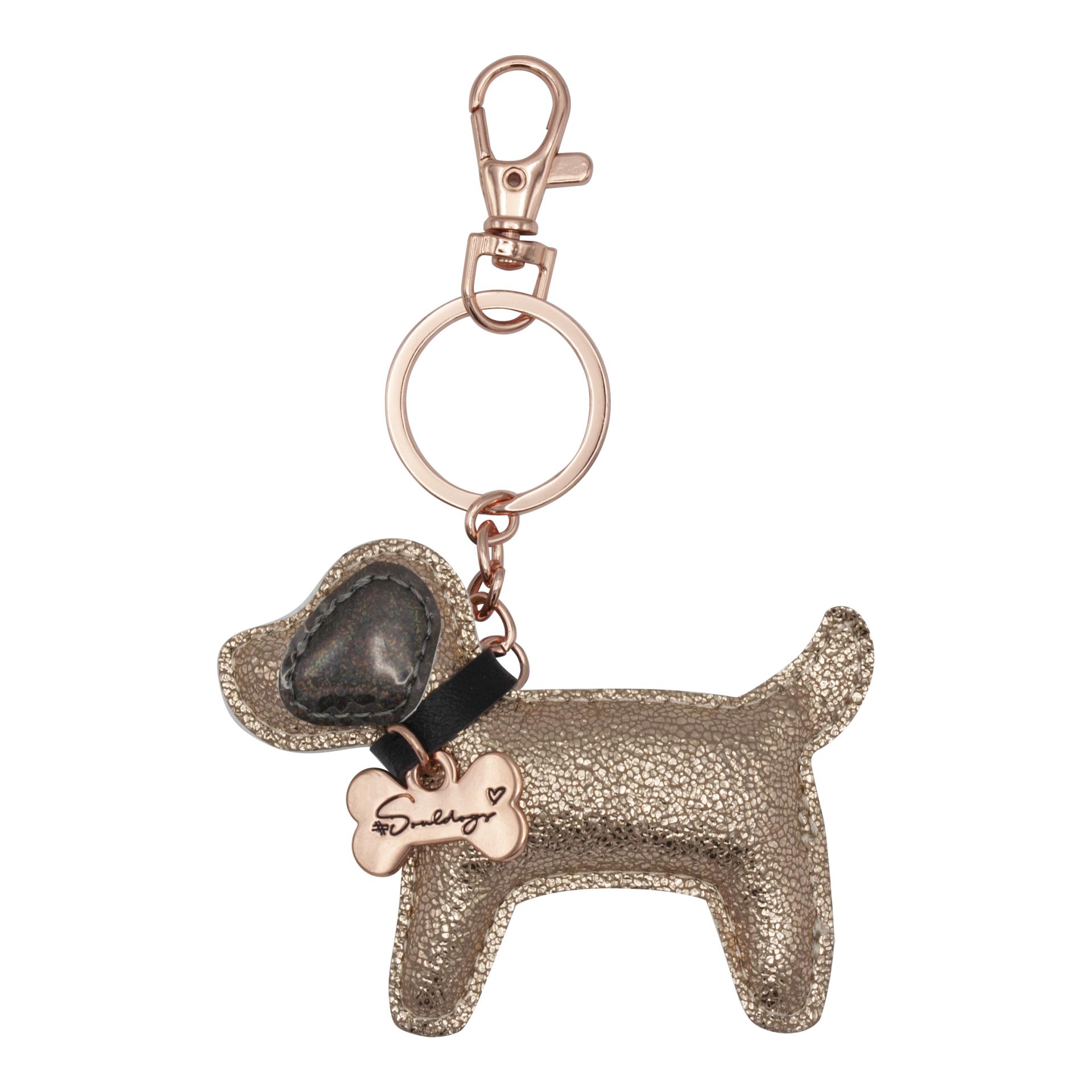 Souldogs Glückshund Schlüsselanhänger Glamour Dog - Bronze Metallic Glitter -