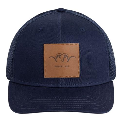 Blaser Leather Badge Cap - Dark Blue -