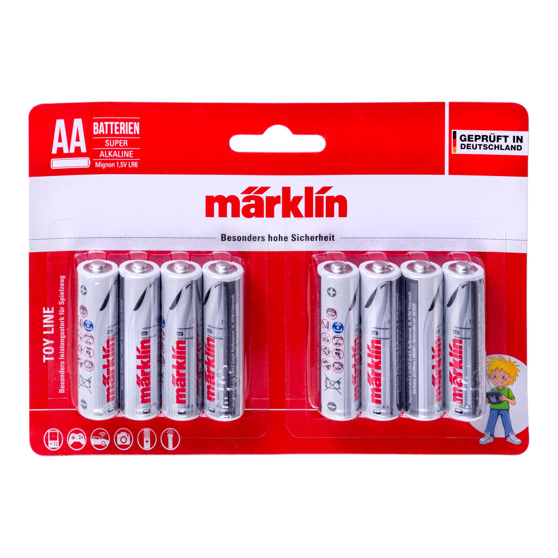 Märklin Toy Line Batterie AA Alkaline Mignon 1.5V LR6, 8er - Grau -