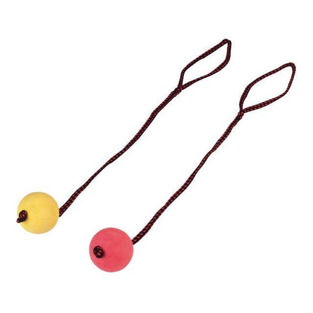 Kerbl Moosgummiball am Seil - Rot/Gelb -