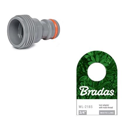 Bradas WHITE LINE Adapter, 3/4" Aussen - Orange/Grau -