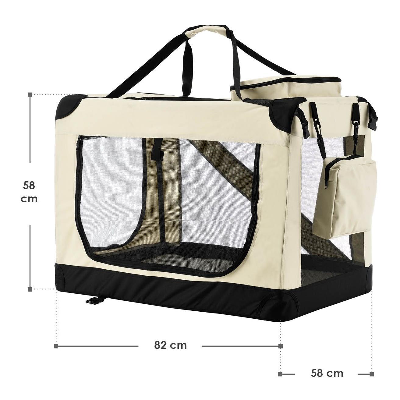 Hauptner Hundetransportbox (faltbar) - beige - Braun -