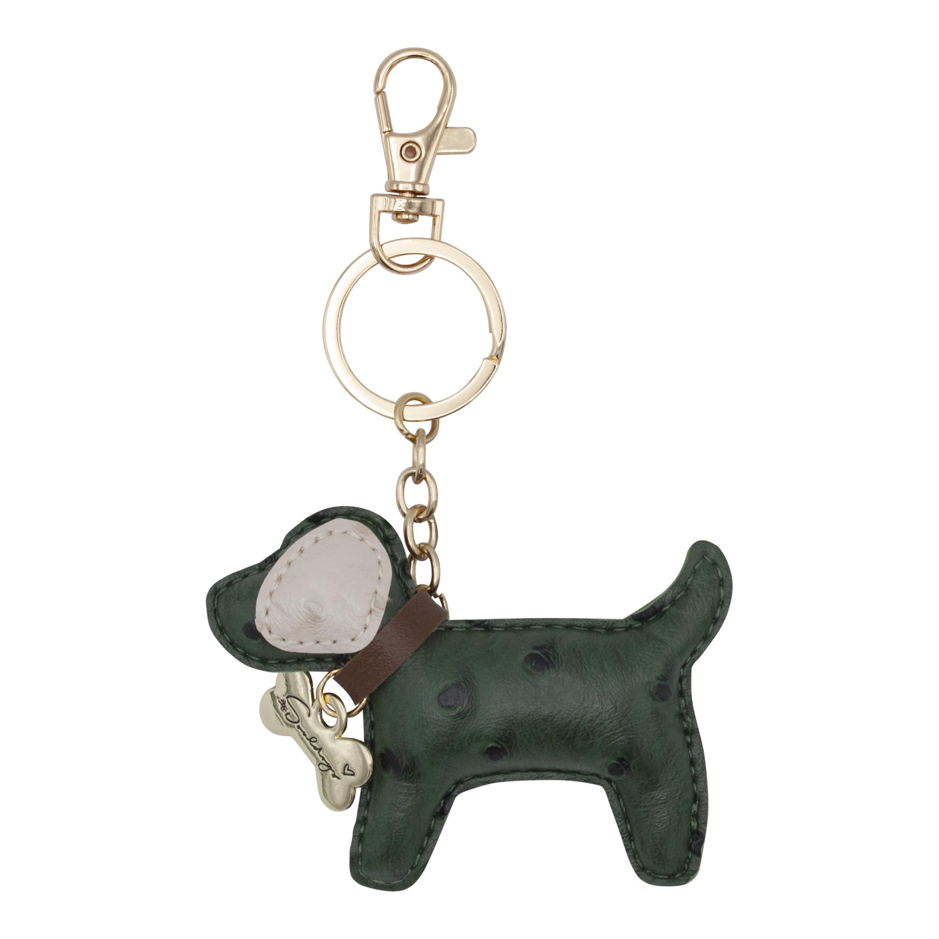 Souldogs Glückshund Schlüsselanhänger Funny Dog - Dark Green / Beige -