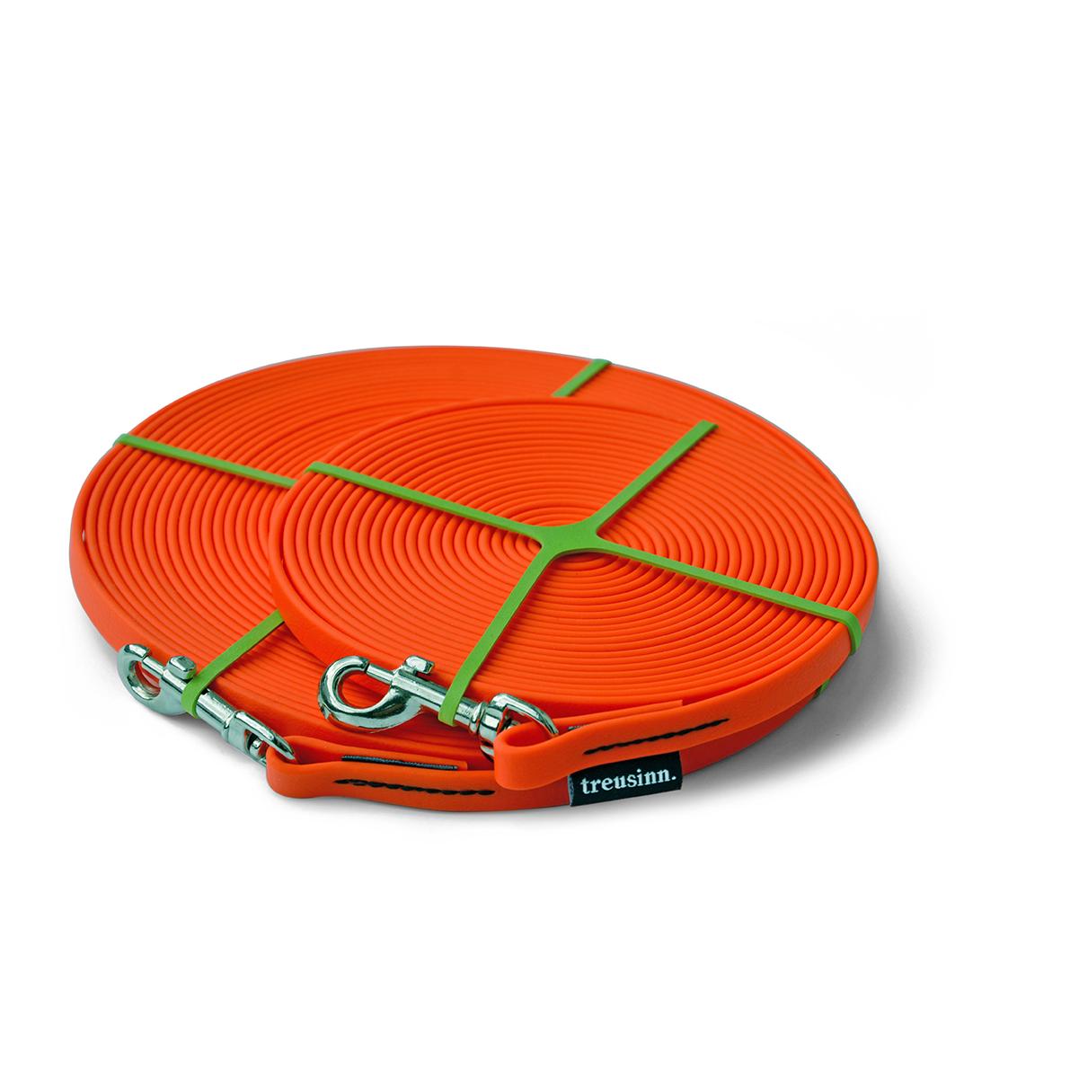Treusinn. Schleppleine Biothane STAY - neonorange