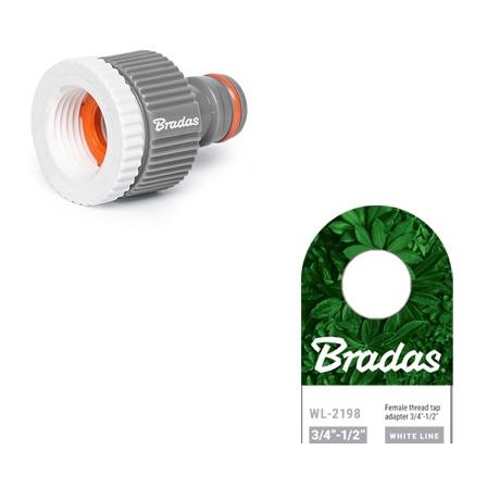 Bradas WHITE LINE Hahn-Adapter 3/4" zu 1/2" - Weiss/Grau -