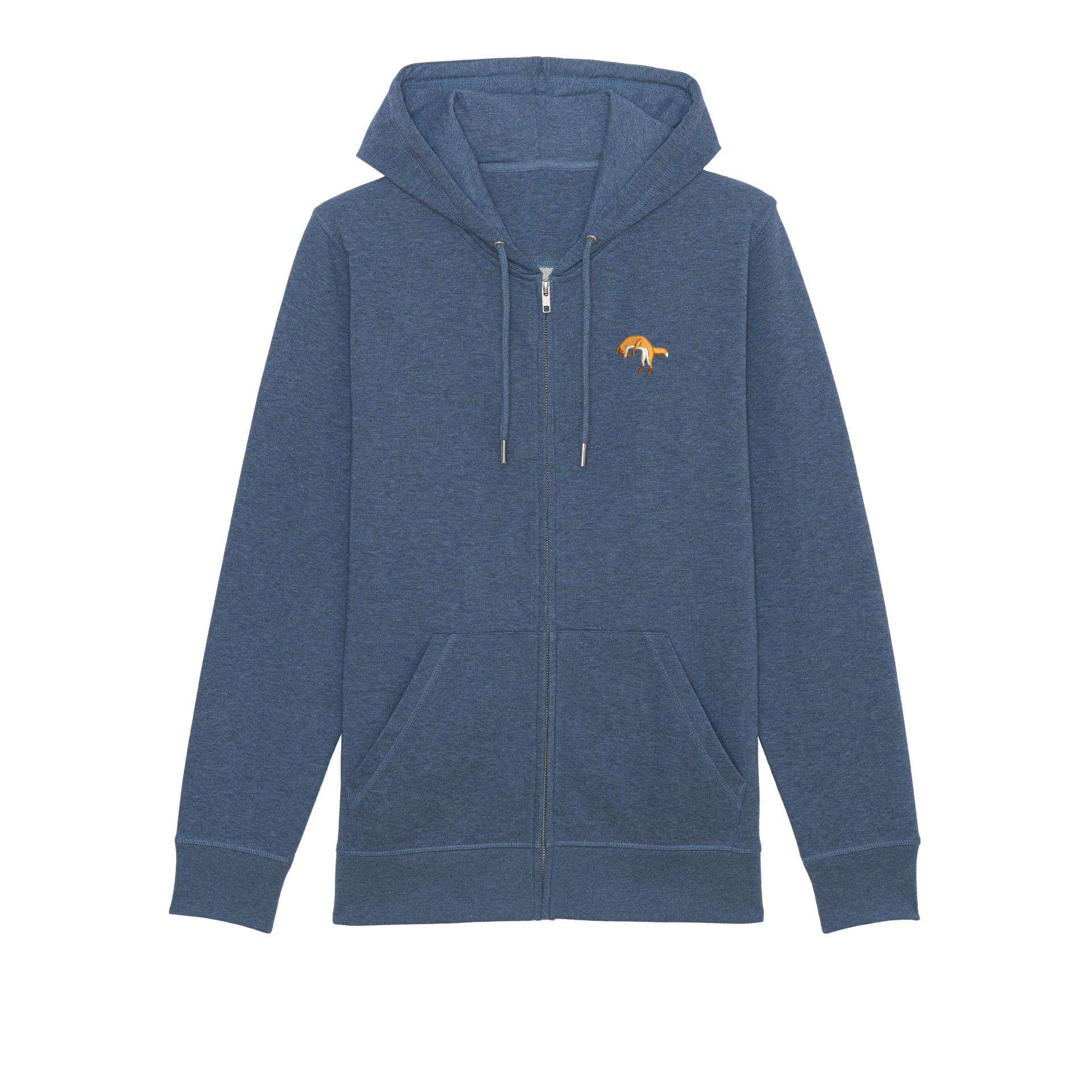 orsino Fuchsjagd Unisex Zip Hoodie - Dark Heather Blue -