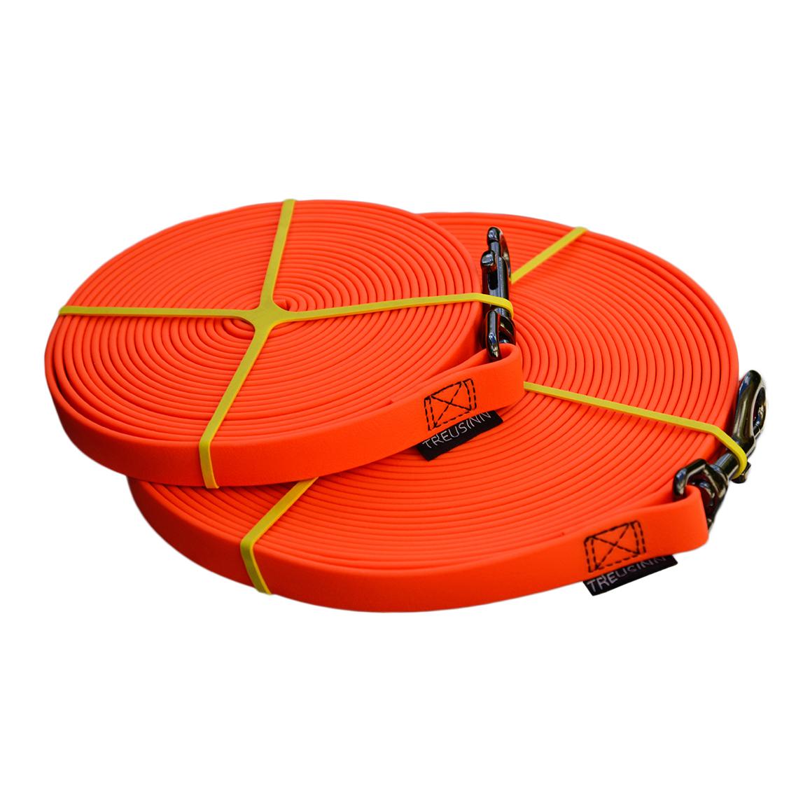 Treusinn. Schleppleine Biothane STAY - neonorange