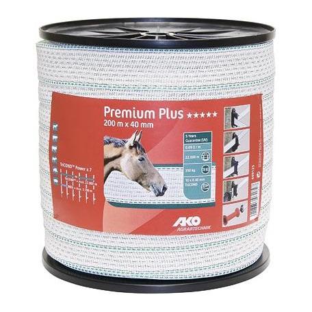 AKO Weidezaunband Premium Plus - Weiss/Grün -