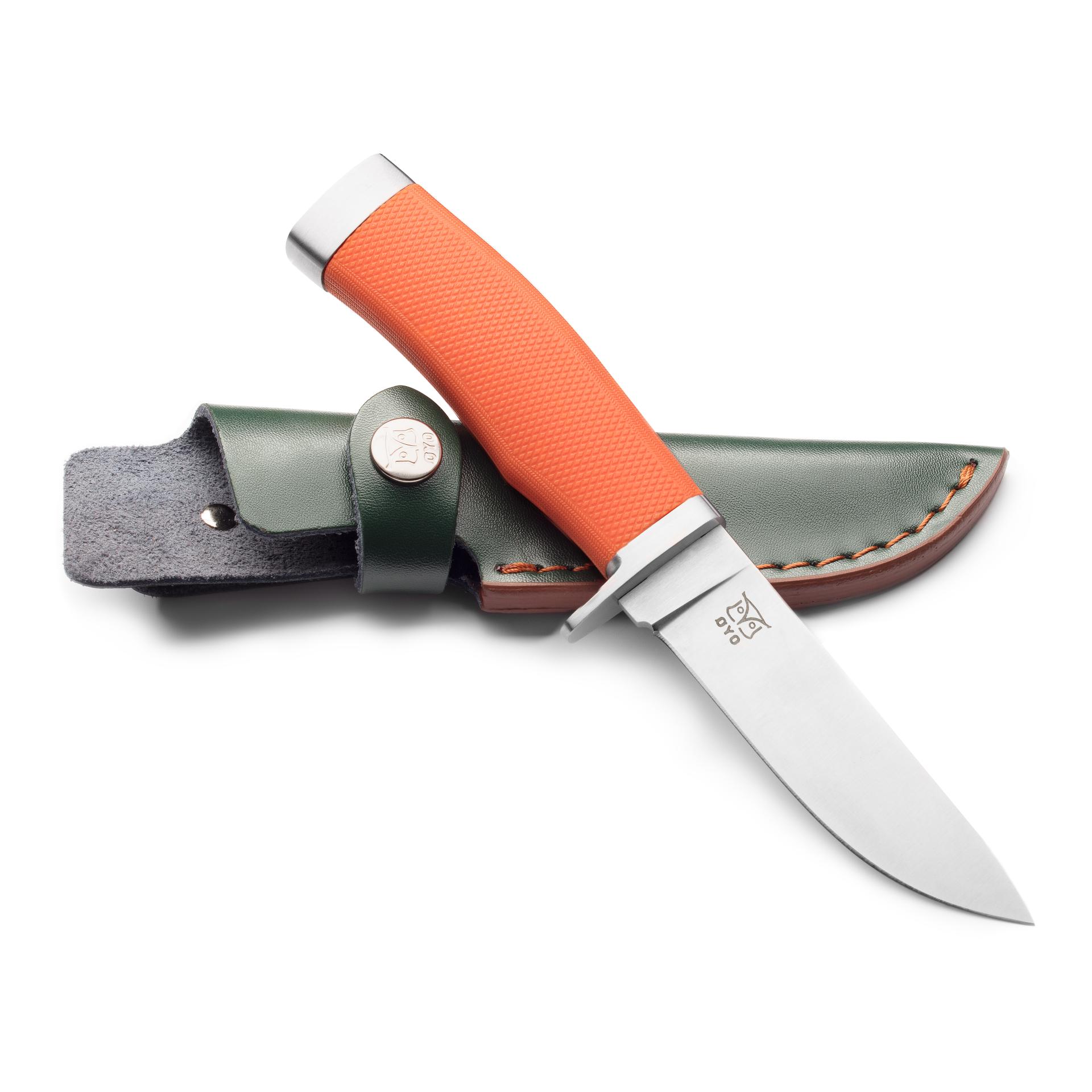 Øyo FINNSKOGEN - Jagd/Outdoormesser mit Lederscheide - Orange -