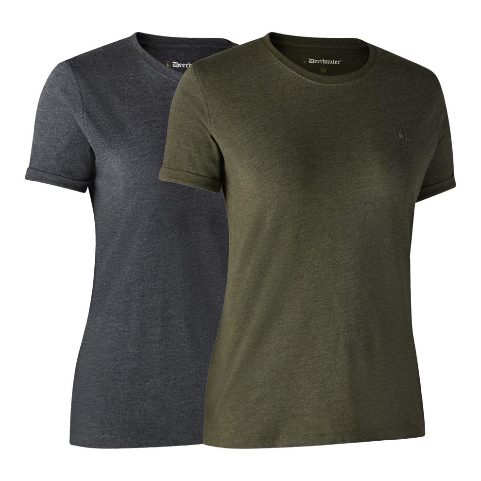 Deerhunter T-Shirt Basic 2er Pack Damen - Adventure Green/Brown -