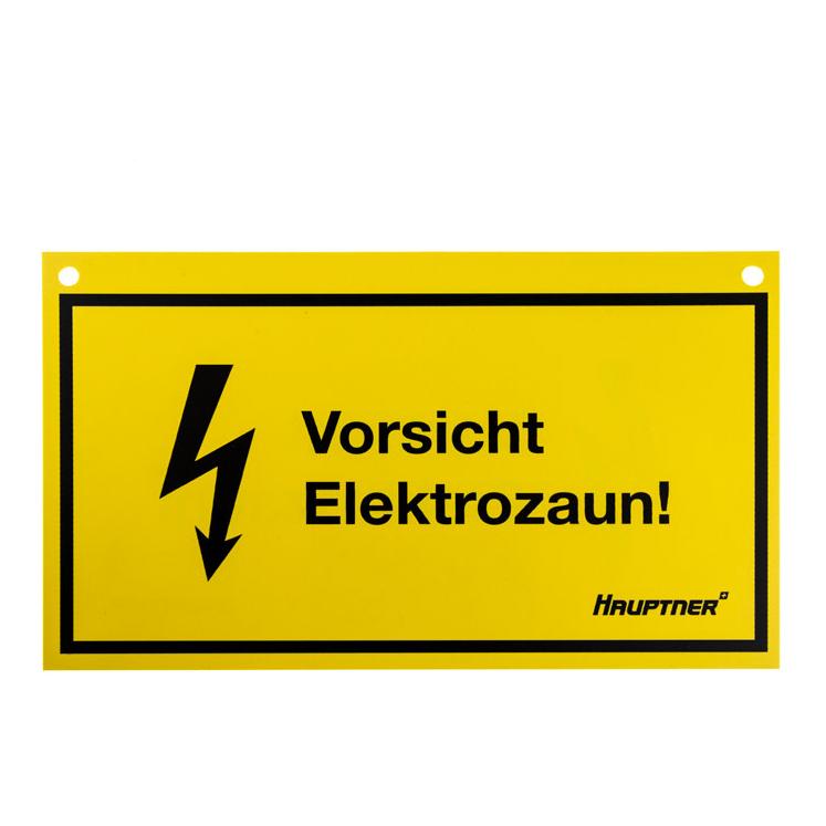 Hauptner Warnschild HP - Vorsicht Elektrozaun! - Gelb -