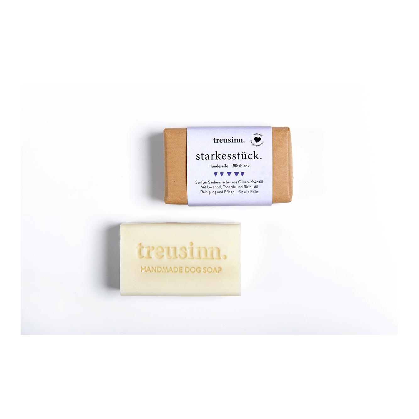 Treusinn. Hundeseife STARKES STÜCK - Blitzblank - Natural -